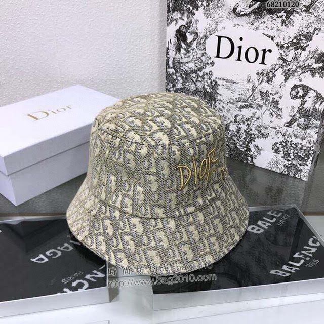 Dior新品女士帽子 迪奧老花漁夫帽遮陽帽  mm1444